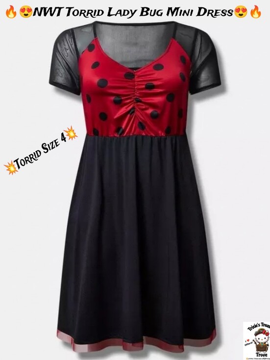 torrid Dresses & Skirts - NWT Torrid Lady Bug Mini Dress - Size 4